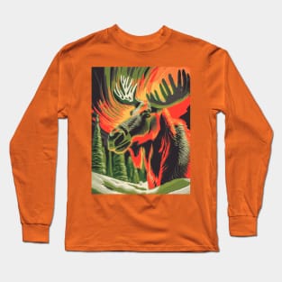 Moose in the Borealis Long Sleeve T-Shirt